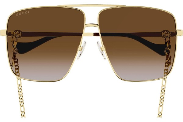 Okulary przeciwsłoneczne Gucci GG1087S 002 Pilotki (Aviator) Złote