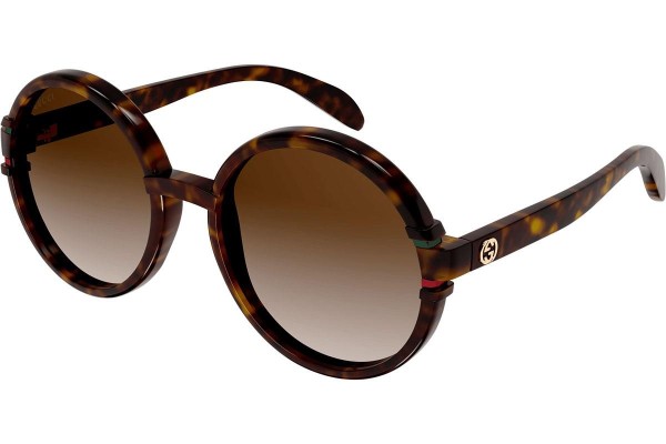 Okulary przeciwsłoneczne Gucci GG1067S 002 Okrągłe Havana