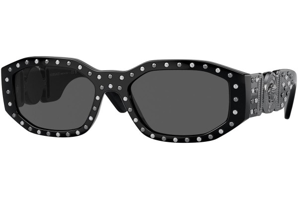 Okulary przeciwsłoneczne Versace Studded Medusa Biggie VE4361 539887 Owalne Czarne