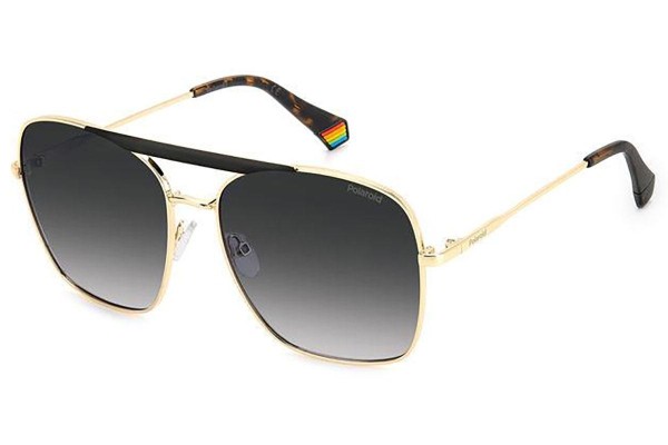 Okulary przeciwsłoneczne Polaroid PLD6201/S/X I46/WJ Polarized Kwadratowe Złote