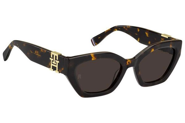 Okulary przeciwsłoneczne Tommy Hilfiger TH1979/S 086/70 Kocie oczy Havana
