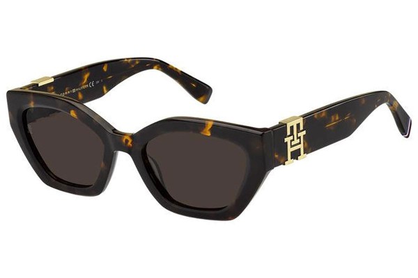 Okulary przeciwsłoneczne Tommy Hilfiger TH1979/S 086/70 Kocie oczy Havana