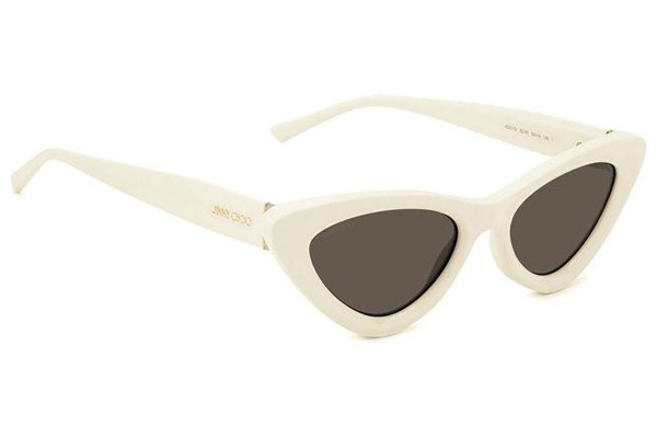 Okulary przeciwsłoneczne Jimmy Choo ADDY/S SZJ/IR Kocie oczy Białe