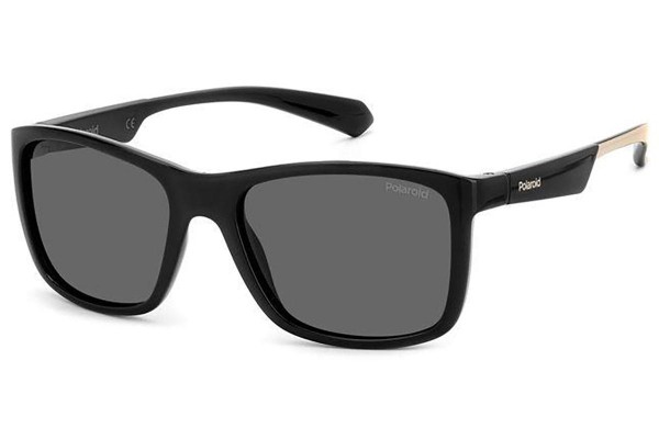 Okulary przeciwsłoneczne Polaroid Junior PLD8053/S 9HT/M9 Polarized Kwadratowe Czarne