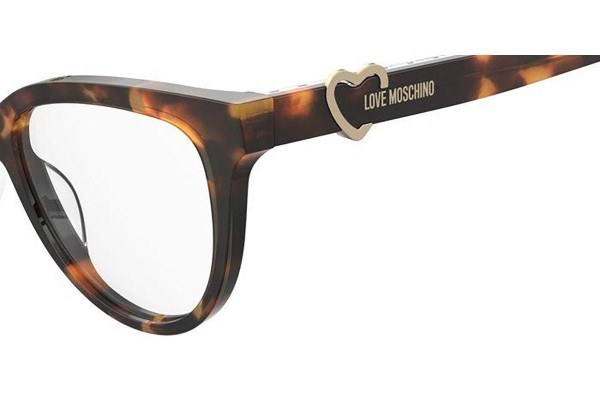 Okulary korekcyjne Love Moschino MOL609 05L Kocie oczy Havana