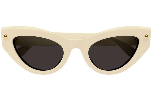 Okulary przeciwsłoneczne Alexander McQueen AM0407S 003 Kocie oczy Beżowe