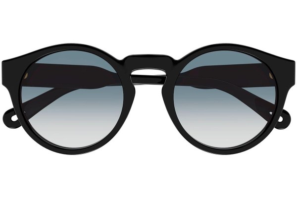 Okulary przeciwsłoneczne Chloe CH0158S 001 Okrągłe Czarne