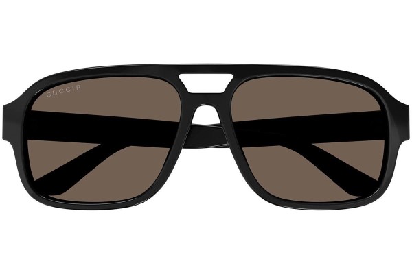 Okulary przeciwsłoneczne Gucci GG1342S 002 Polarized Pilotki (Aviator) Czarne