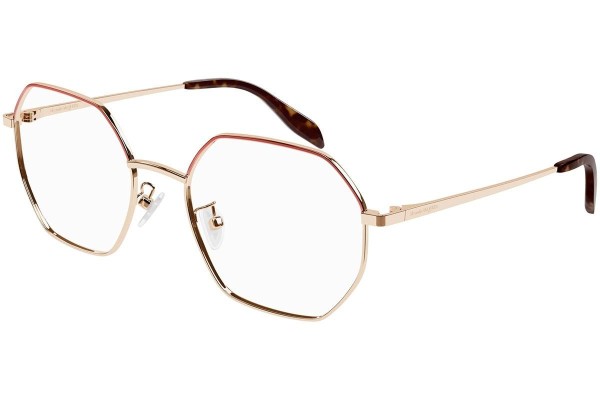 Okulary korekcyjne Alexander McQueen AM0338O 007 Kwadratowe Złote