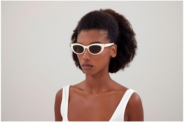 Okulary przeciwsłoneczne Saint Laurent SLM115 004 Kocie oczy Białe