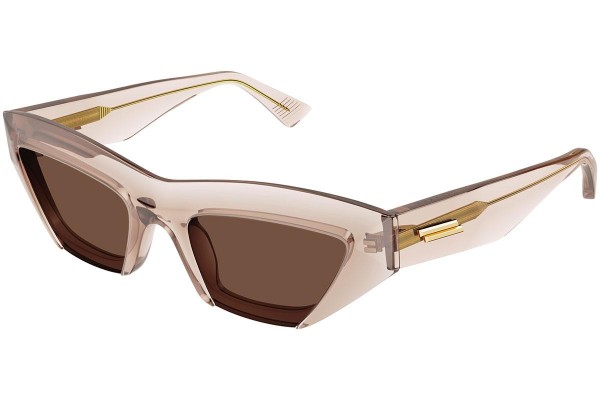 Okulary przeciwsłoneczne Bottega Veneta BV1219S 003 Kocie oczy Beżowe