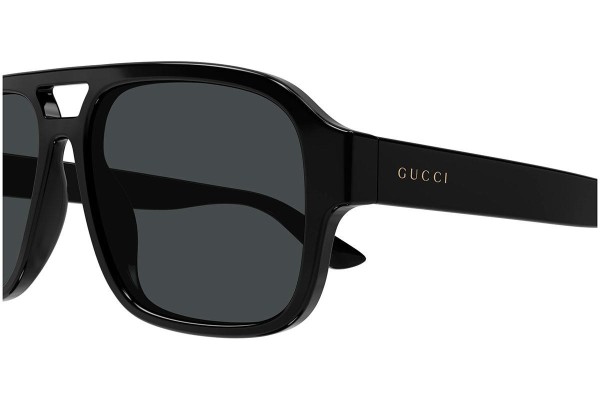 Okulary przeciwsłoneczne Gucci GG1342S 001 Pilotki (Aviator) Czarne