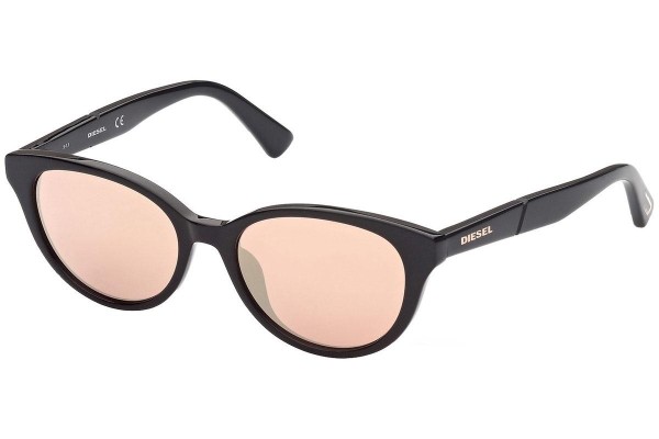 Okulary przeciwsłoneczne Diesel DL0357 01G Kocie oczy Czarne