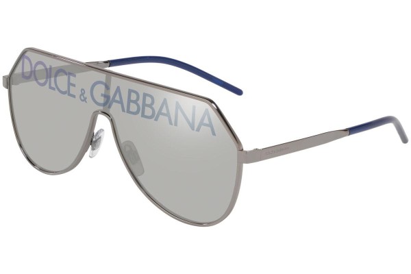 Okulary przeciwsłoneczne Dolce & Gabbana DG2221 04/N Pojedyncze | Shield Srebrne