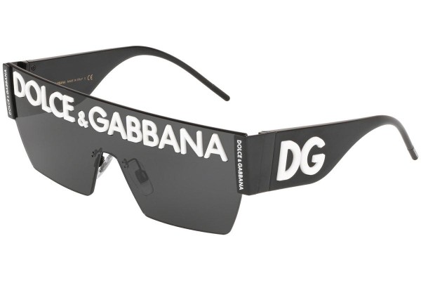 Okulary przeciwsłoneczne Dolce & Gabbana DG Logo Collection DG2233 01/87 Pojedyncze | Shield Czarne