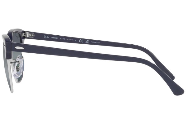 Okulary przeciwsłoneczne Ray-Ban Clubmaster Chromance Collection RB3016 1366G6 Polarized Browline Niebieskie