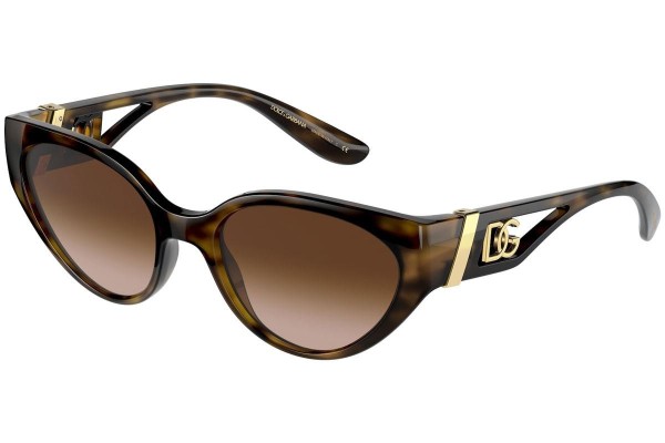 Okulary przeciwsłoneczne Dolce & Gabbana DG6146 502/13 Kocie oczy Havana
