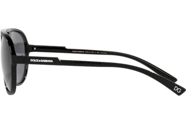 Okulary przeciwsłoneczne Dolce & Gabbana DG6150 252581 Polarized Pilotki (Aviator) Czarne