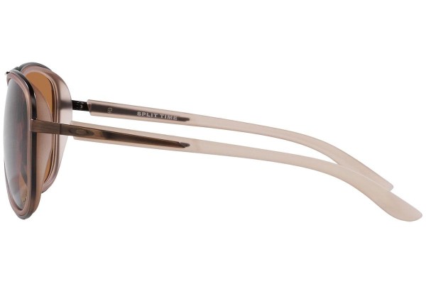 Okulary przeciwsłoneczne Oakley Split Time OO4129-23 Polarized Pilotki (Aviator) Brązowe