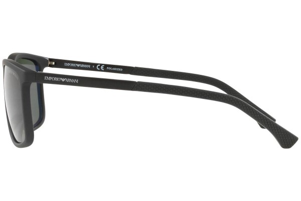 Okulary przeciwsłoneczne Emporio Armani EA4058 56539A Polarized Kwadratowe Czarne