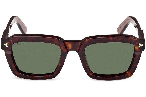 Okulary przeciwsłoneczne Bally BY0107-H 52N Prostokątne Havana