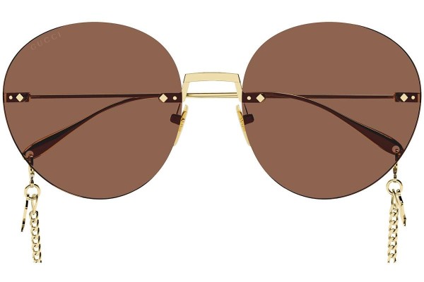 Okulary przeciwsłoneczne Gucci GG1149S 003 Okrągłe Złote