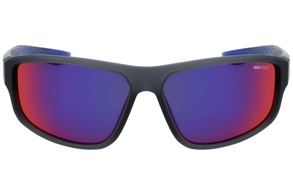 Okulary przeciwsłoneczne Nike Brazen Fuel E DJ0804 021 Prostokątne Szare