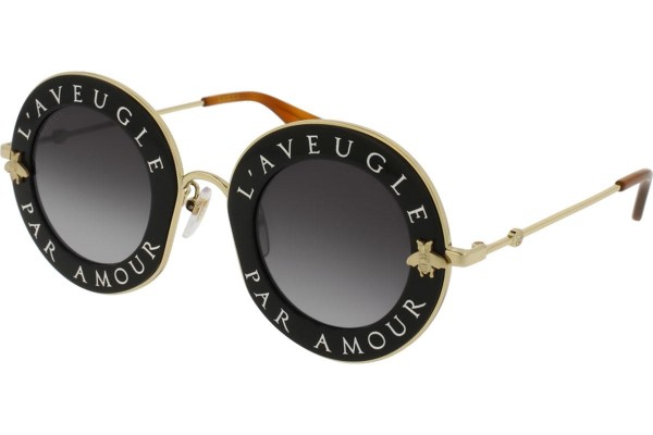Okulary przeciwsłoneczne Gucci GG0113S 001 Okrągłe Czarne
