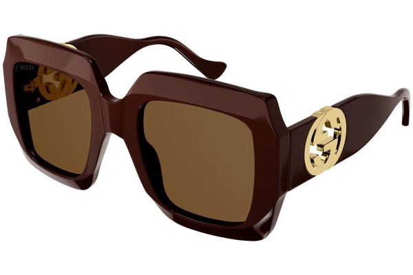 Okulary przeciwsłoneczne Gucci GG1022S 007 Kwadratowe Brązowe