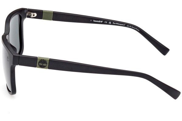 Okulary przeciwsłoneczne Timberland TB9322-H 02R Polarized Kwadratowe Czarne