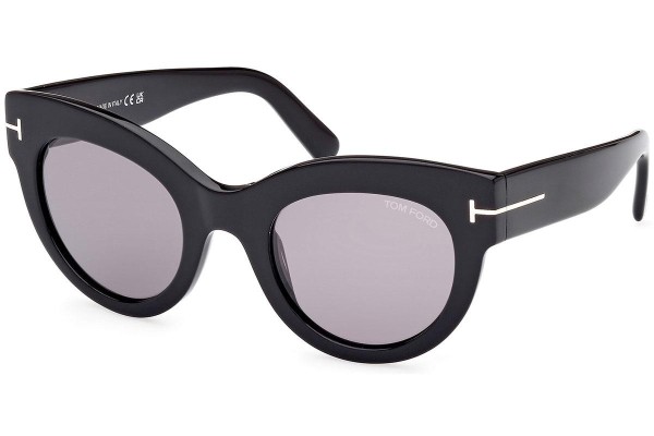 Okulary przeciwsłoneczne Tom Ford Lucilla FT1063 01C Kocie oczy Czarne