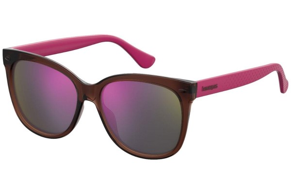 Okulary przeciwsłoneczne Havaianas Sahy SOE/VQ Kwadratowe Brązowe