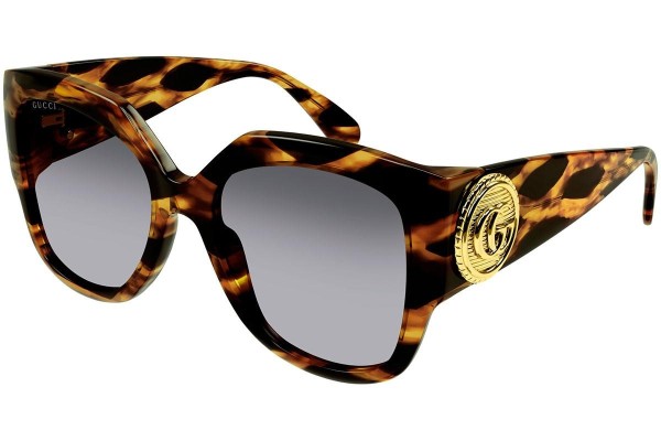 Okulary przeciwsłoneczne Gucci GG1407S 002 Kwadratowe Havana