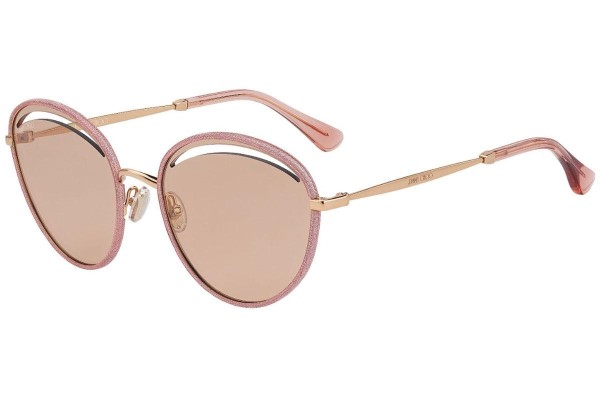 Okulary przeciwsłoneczne Jimmy Choo Malya/S KON/2S Okrągłe Różowe