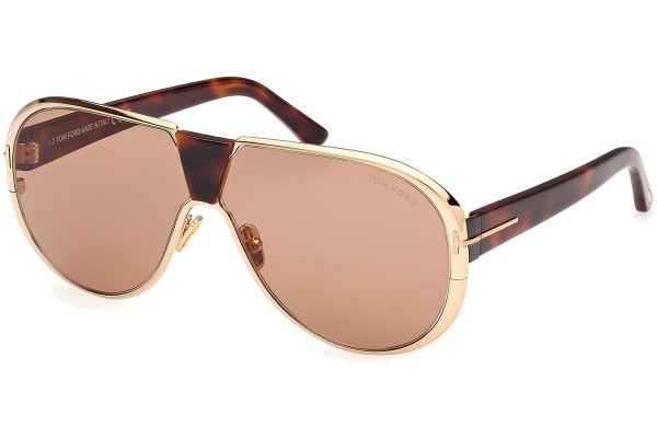 Ochelari de soare Tom Ford Vincenzo FT1072 30E Pilot Aurii