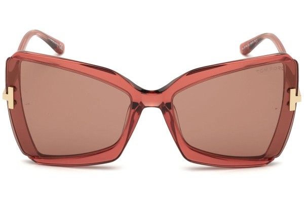 Okulary przeciwsłoneczne Tom Ford FT0766 72Y Oversize Różowe