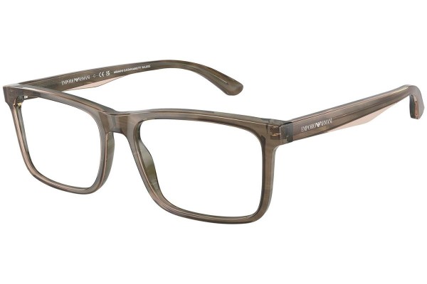 Okulary korekcyjne Emporio Armani EA3227 6055 Prostokątne Brązowe