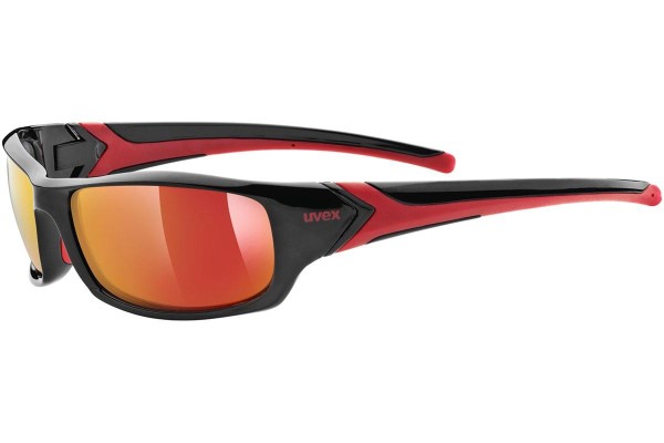 Okulary przeciwsłoneczne uvex sportstyle 211 Black / Red S3 Prostokątne Czarne