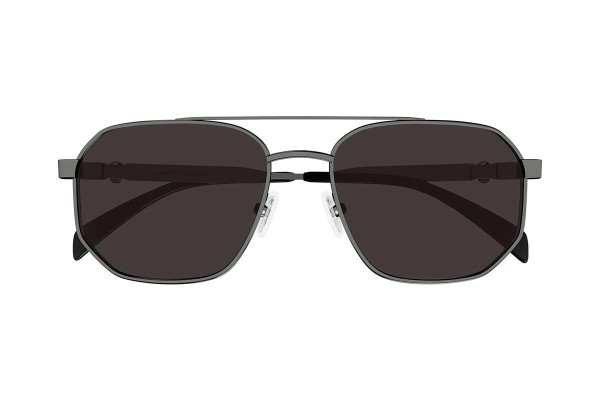 Okulary przeciwsłoneczne Alexander McQueen AM0458S 001 Pilotki (Aviator) Szare