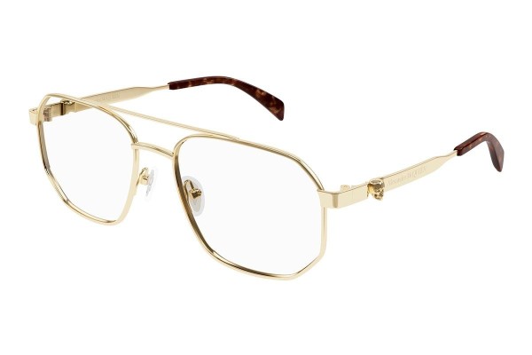 Okulary korekcyjne Alexander McQueen AM0459O 002 Pilotki (Aviator) Złote