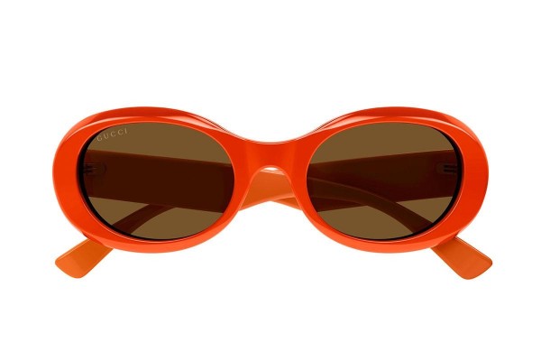 Okulary przeciwsłoneczne Gucci GG1587S 003 Okrągłe Pomarańczowe