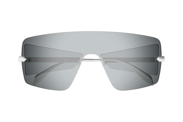 Okulary przeciwsłoneczne Alexander McQueen AM0460S 002 Pojedyncze | Shield Srebrne