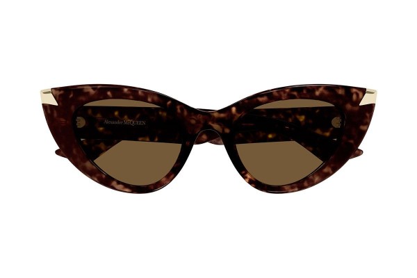 Okulary przeciwsłoneczne Alexander McQueen AM0442S 003 Kocie oczy Havana