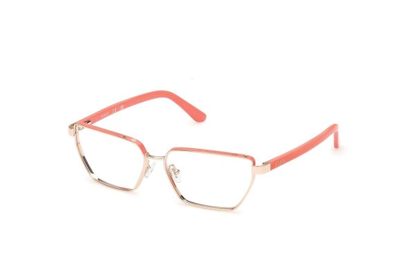 Okulary korekcyjne Guess GU50123 074 Prostokątne Złote