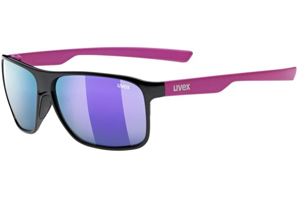 Okulary przeciwsłoneczne uvex lgl 33 pola Black / Pink Mat S3 Polarized Kwadratowe Czarne