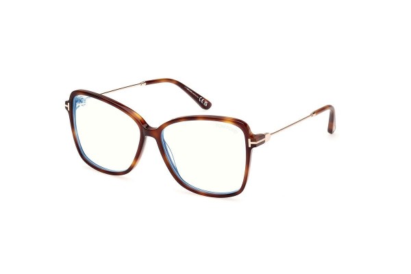 Okulary korekcyjne Tom Ford FT5953-B 053 Kocie oczy Havana