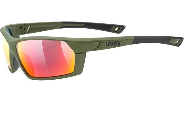 Okulary przeciwsłoneczne uvex sportstyle 225 Olive Green Mat S3 Prostokątne Zielone