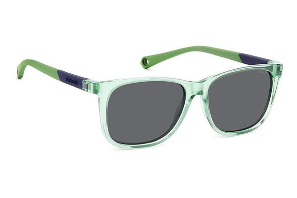 Слънчеви очила Polaroid Junior PLD8058/S 1ED/M9 Polarized Правоъгълни Зелена