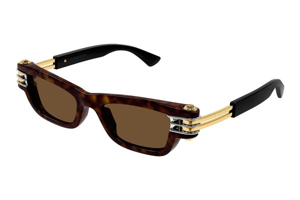 Okulary przeciwsłoneczne Bottega Veneta BV1308S 002 Prostokątne Brązowe