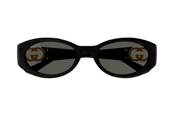 Okulary przeciwsłoneczne Gucci GG1662SA 001 Owalne Czarne